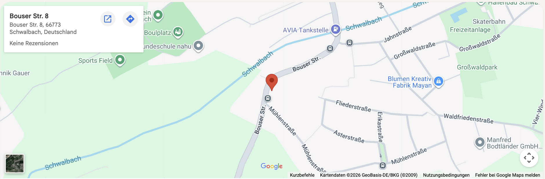 Localisation du cabinet Epicure – Bouser Str. 8, 66773 Schwalbach sur Google Maps